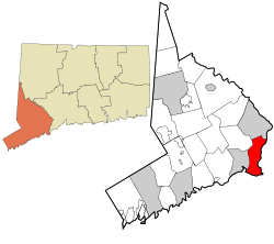 Fairfield County Connecticut incorporated and unincorporated areas Stratford highlighted